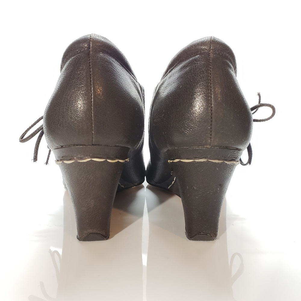 Antia Gray Leather Mary Jane Wedges Size 9WW! - Picture 4 of 7